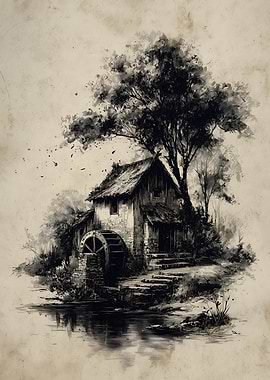 Old Mill Ink sketch art