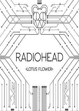 Radiohead Lotus Flower Circuit Board Art