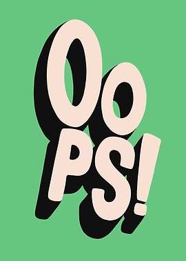 Oops! Text Art on Green Background
