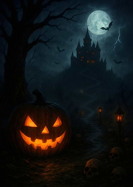 Dark Halloween Horror Pumpkin