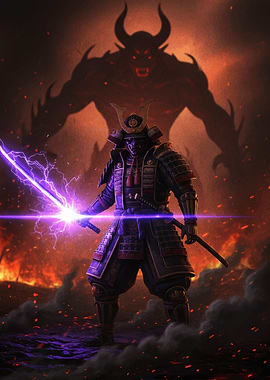 Samurai Warrior with Electric Sword
