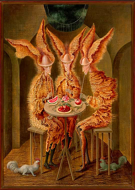 Surreal Figures at a Table