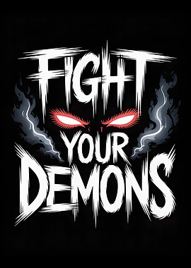 Fight Your Demons Motivational Poster