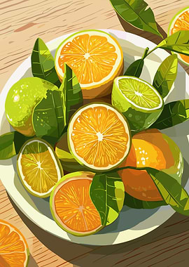 Citrus Fruit Still Life