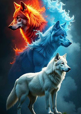Elemental Wolves Fire Ice