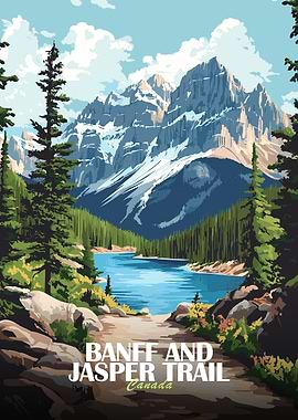 Banff and Jasper Trail Canada Poster