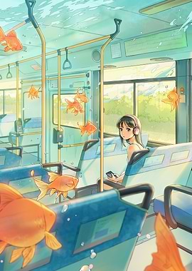 Underwater Bus Ride with Goldfish
