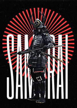 Samurai Warrior in Black Armor