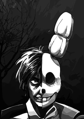 Creepy Man with Rabbit Mask