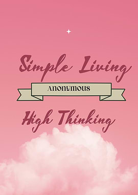 Simple Living, High Thinking