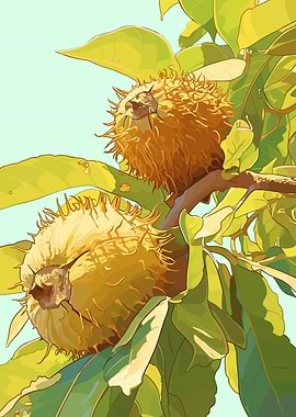 Chestnuts on a Branch Illustration
