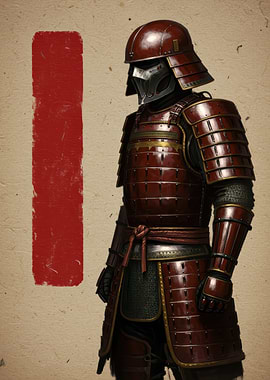 Red Samurai Armor with Red Stripe