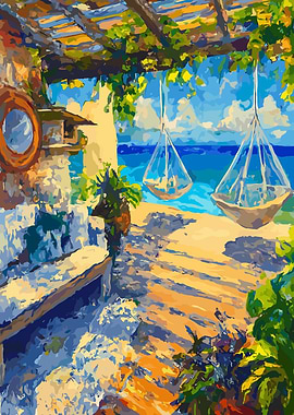 Beach Hammocks Painting