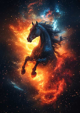 Cosmic Horse in Nebula