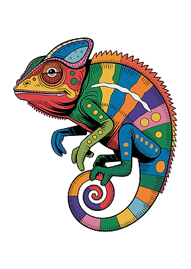 Colorful Chameleon Illustration