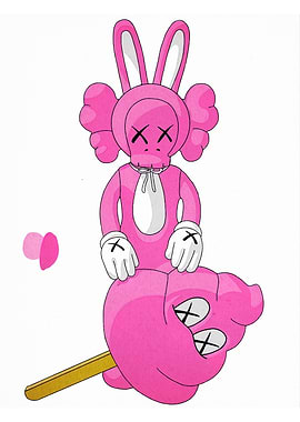 Pink KAWS Companion on Lollipop