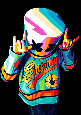 Marshmello Colorful Pop Art Illustration