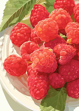 Fresh Raspberries in a Bowl