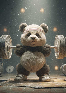 Weightlifting Panda Bear