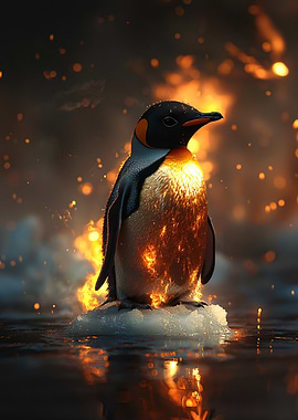 Fiery Penguin on Ice
