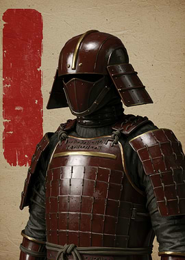 Samurai Armor Red and Gold
