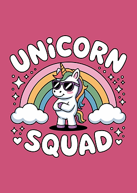 Unicorn Squad Cartoon Illustration