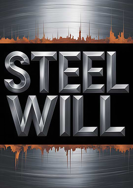 Steel Will Text Art Motivational Poster