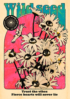 Wildseed Floral Eye Retro Art