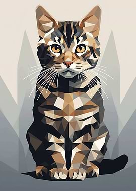 Geometric Cat Portrait