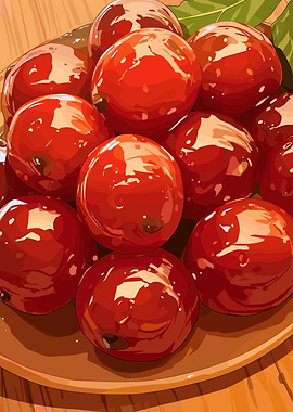 Candied Hawthorns on a Plate