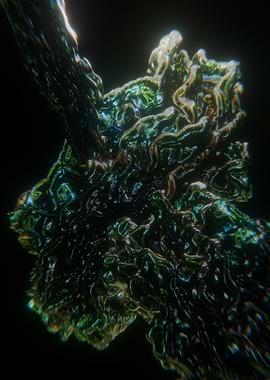 Abstract Organic Form on Black Background