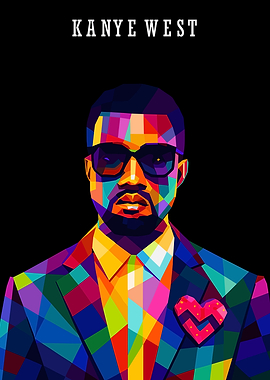 Kanye West Colorful Portrait wpap