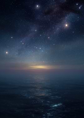 Starry Night Over the Ocean