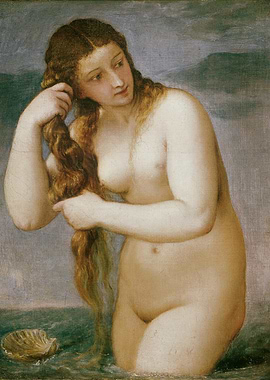 Woman Combing Her Hair Painting