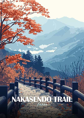 Nakasendo Trail Japan Landscape Art
