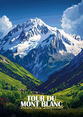 Tour du Mont Blanc Landscape Poster