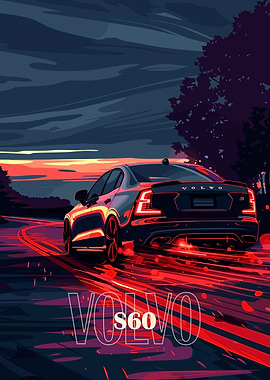 Volvo S60 Speeding at Sunset