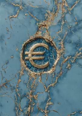 Euro Symbol on Marble Background