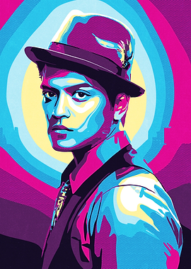 Bruno Mars Pop Art Portrait