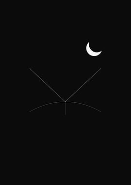 A minimal open book under a crescent moon—quiet, late-night reading energy on deep black