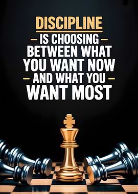 Discipline Chessboard Motivational Poster