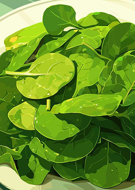 Fresh Spinach Leaves in a Bowl