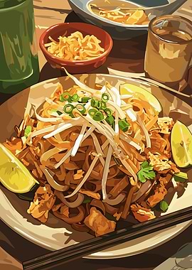 Delicious Pad Thai Illustration
