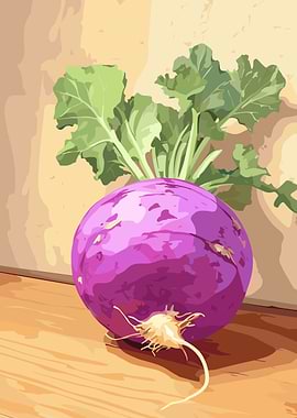 Purple Kohlrabi Still Life