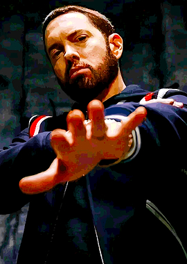 Eminem Portrait Art with Extended Hand