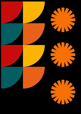 Geometric Shapes on Black Background