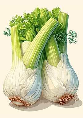 Fennel and Celery Still Life
