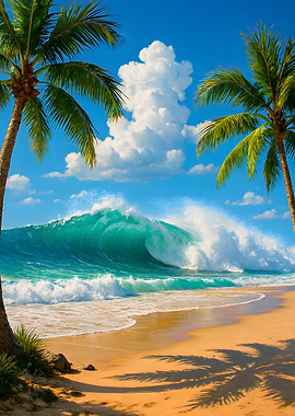 Tropical Beach Wave Paradise