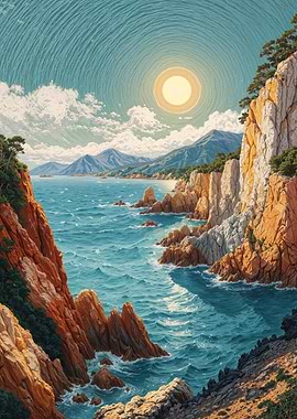 Coastal Cliffs and Turquoise Sea