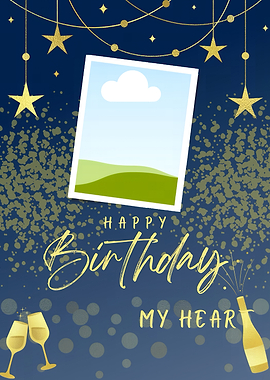 Happy Birthday Card with Photo Frame